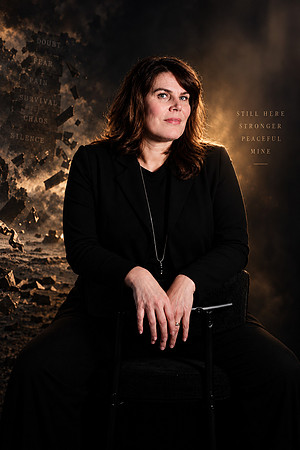 headshot with the storm behind her