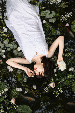 Ophelia Beneath the Lily Pond