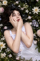 Dreamy Ophelia Among Floating Flowers