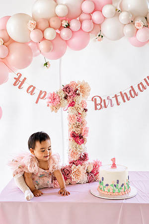 Pastel Floral First Birthday Cake Smash