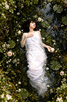 Ethereal Ophelia in a Reflective Pond