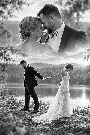 Golden-Hour Lakeside Wedding Portrait