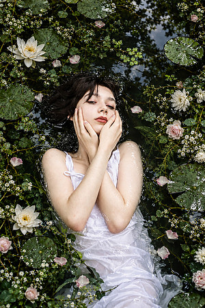Ethereal Lily Pond Portrait
