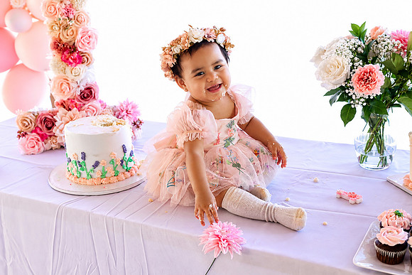 Floral First Birthday Cake Smash (3)