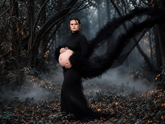 Gothic Forest Maternity Portrait