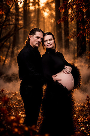 Gothic Autumn Maternity Portrait